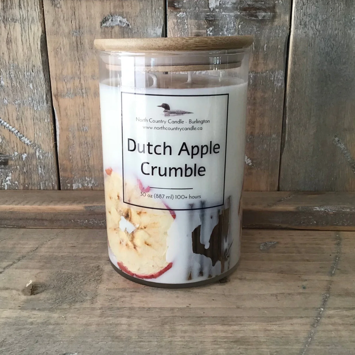North Country Candle - 30oz DUTCH APPLE CRUMBLE Candle with Bamboo Lid