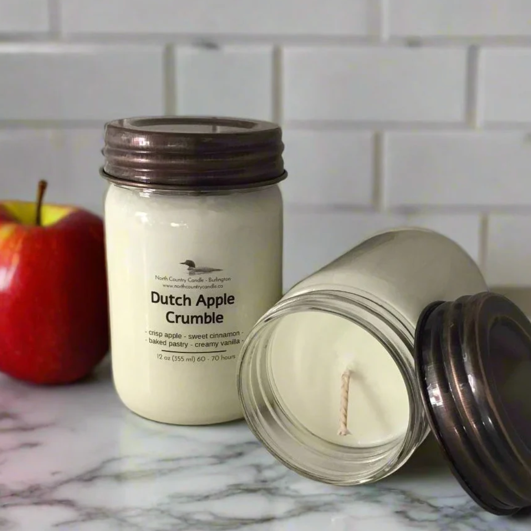 North Country Candle - 12oz DUTCH APPLE CRUMBLE Candle with Copper Lid