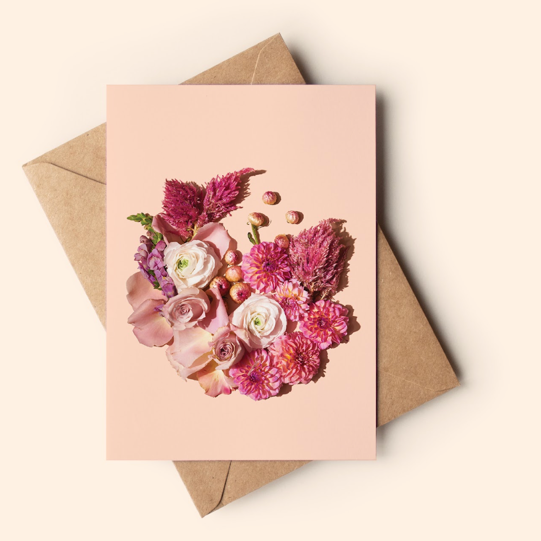 Floral card & envelope, screenshot Sept 4, 2025