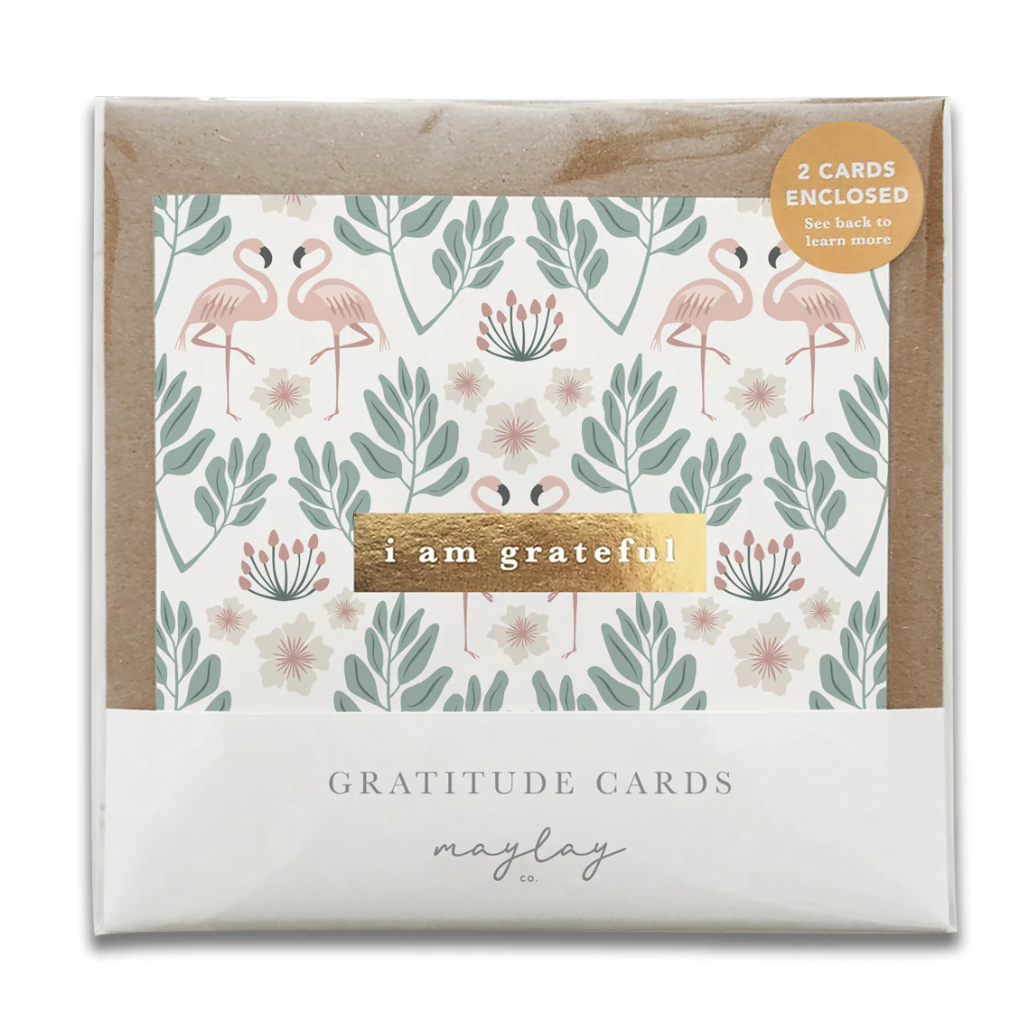 Gratitude card set with flamingo pattern - Screenshot 2025