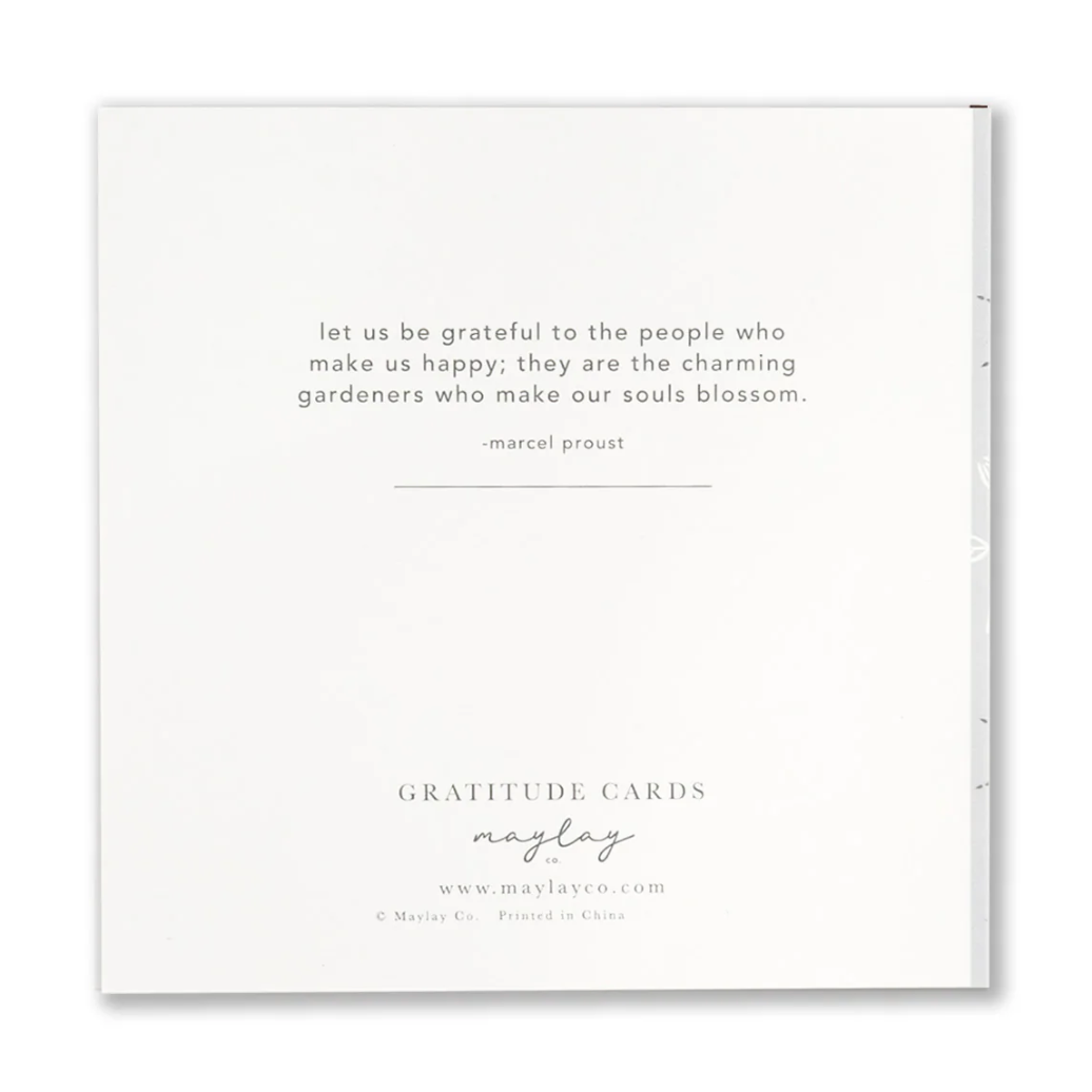Screenshot of a Maylay Gratitude Card with Proust quote.
