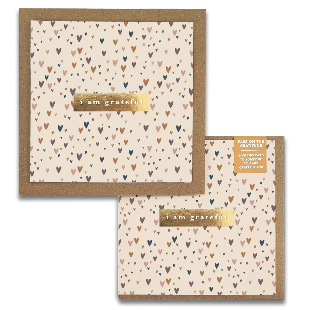 I am grateful with heart pattern.