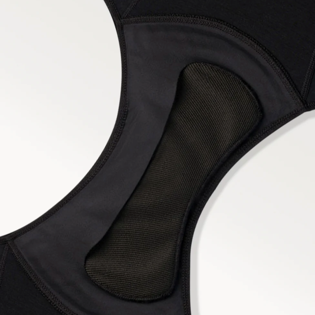 Screenshot of black athletic garment with padding.