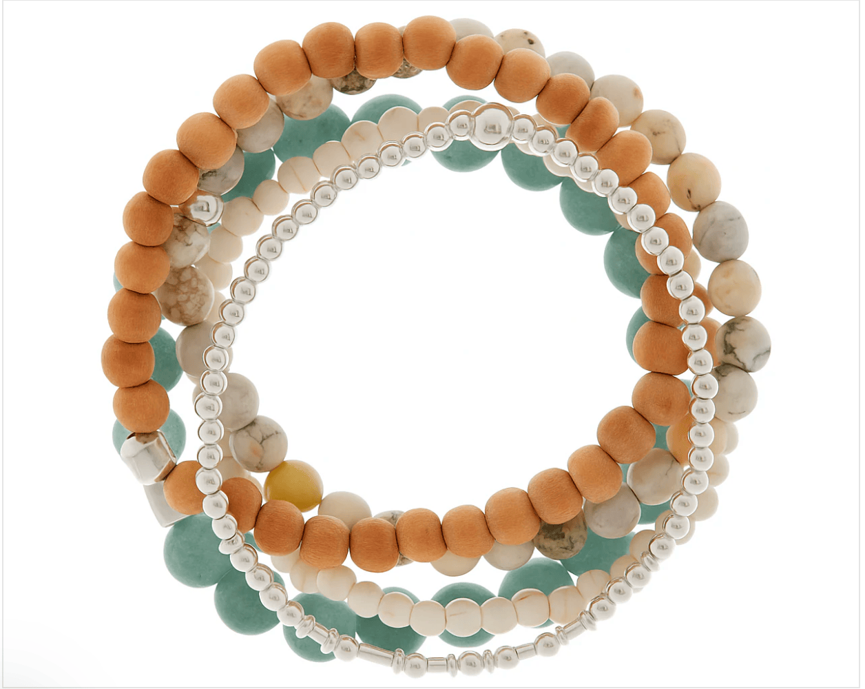 Stack of beaded bracelets, screenshot from Sept 13, 2025.