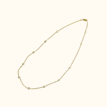 Gold necklace with diamonds, screenshot from 2025.