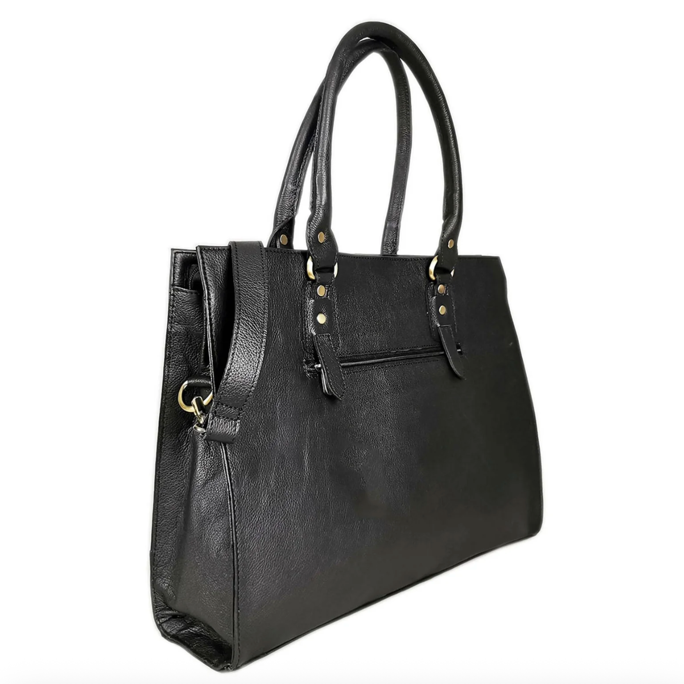 Black leather tote bag screenshot from September 18, 2025.