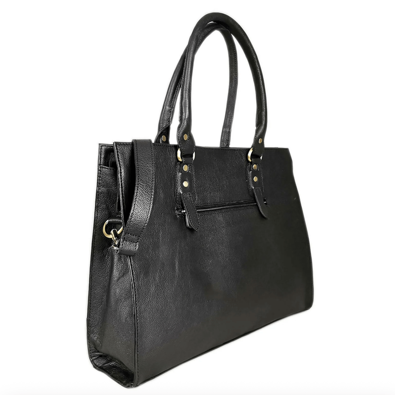 Black leather tote bag screenshot from September 18, 2025.