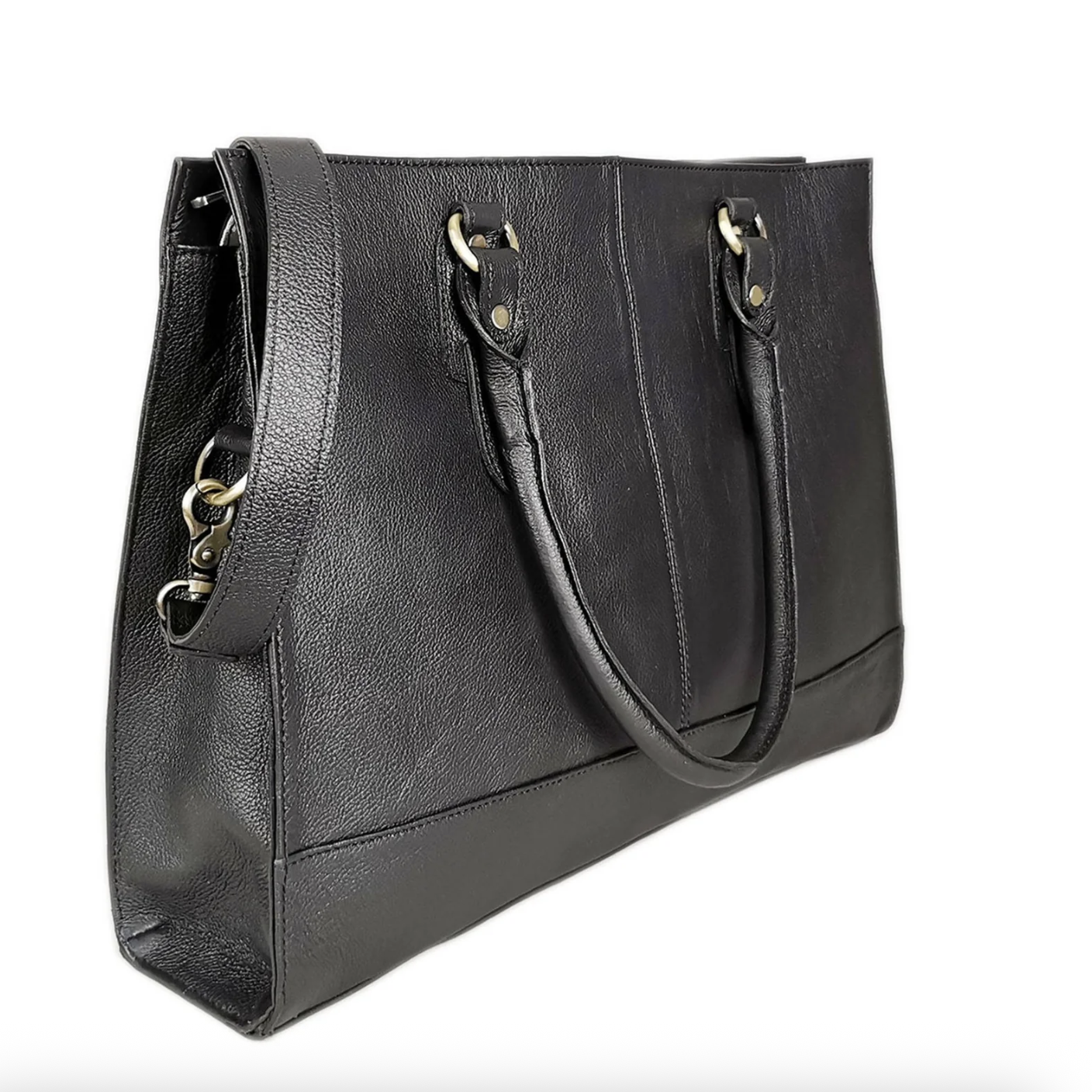 Black leather tote bag screenshot, 2025