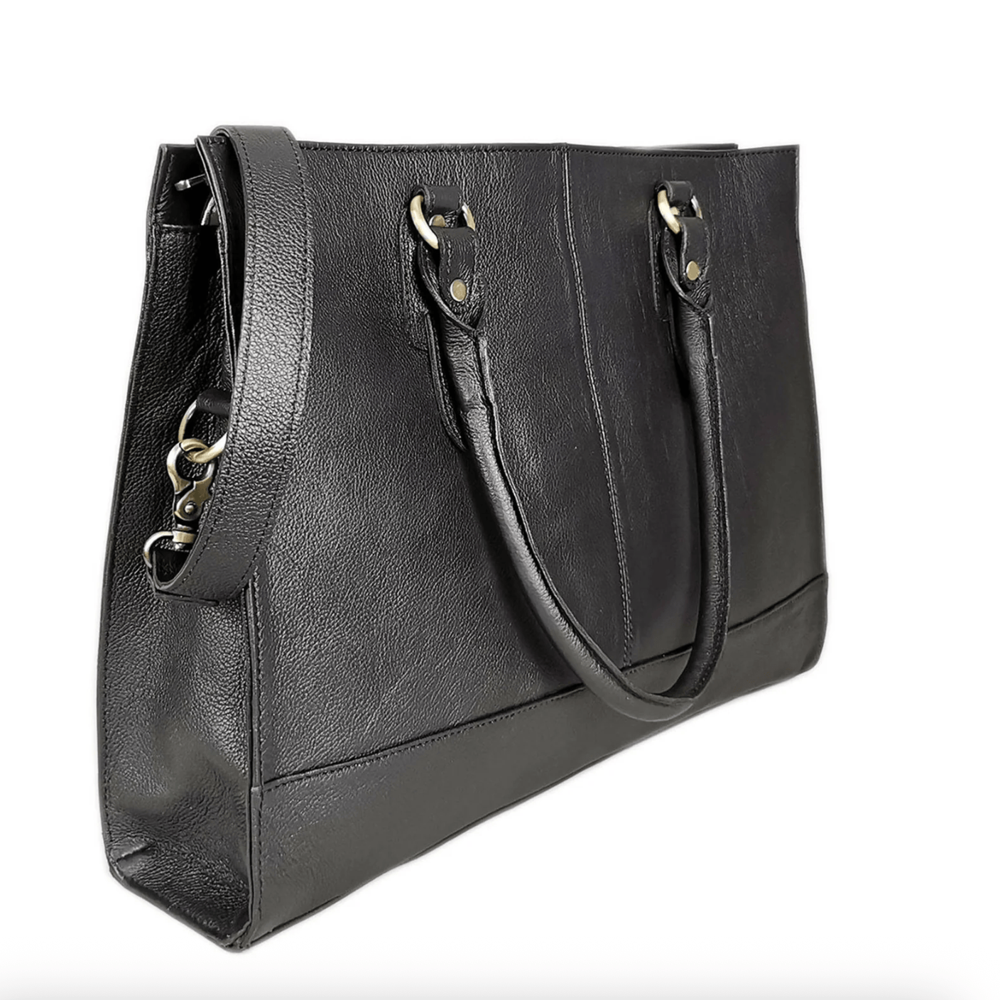 Black leather tote bag screenshot, 2025