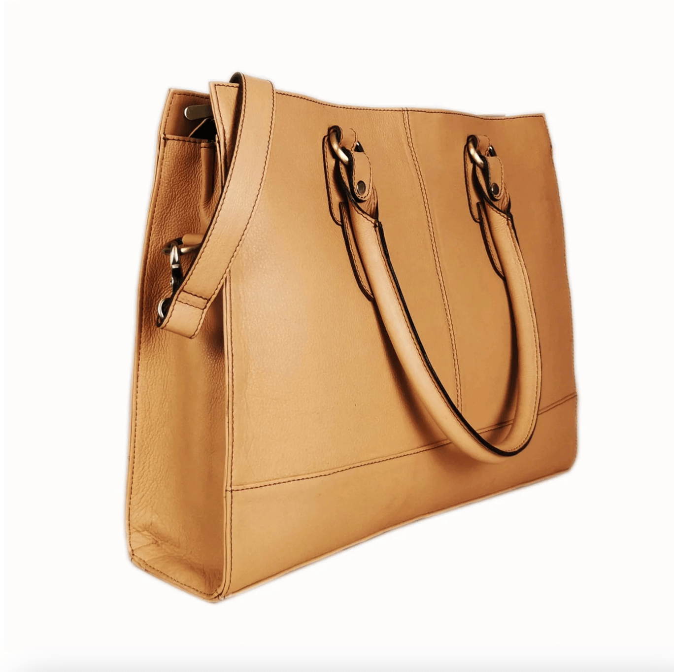 Tan leather tote bag screenshot, September 18, 2025.