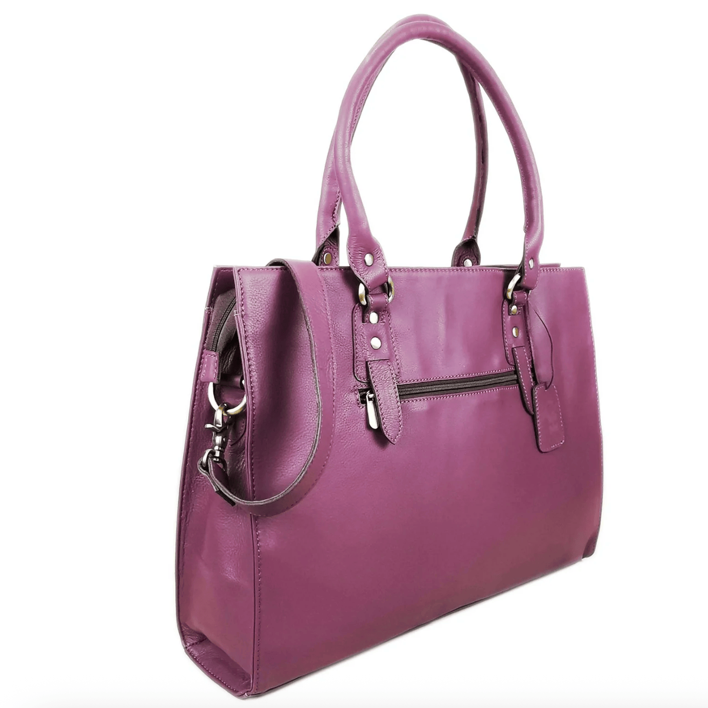 Purple leather handbag, screenshot from Sept 18, 2025