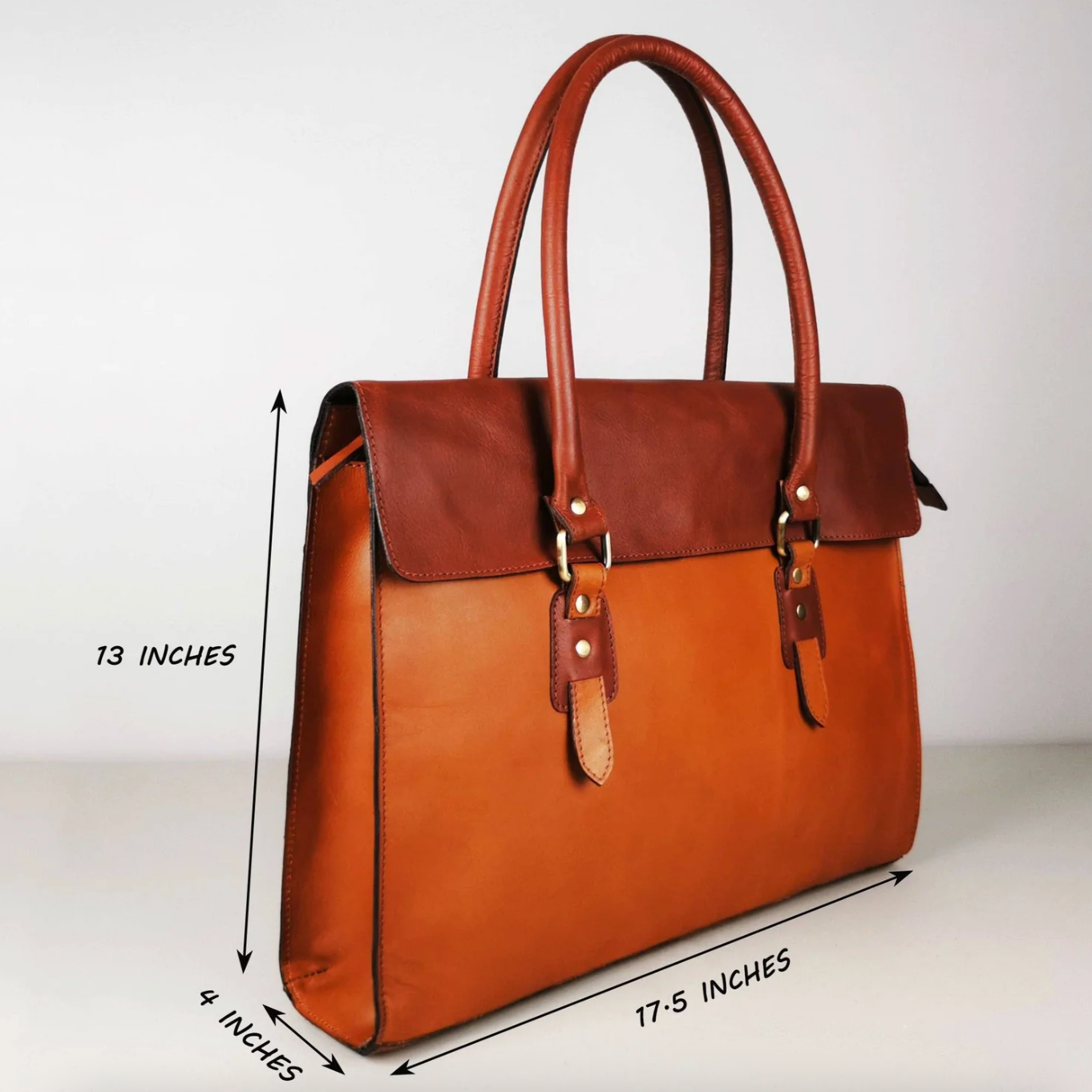 49 PM, brown, 17.5x13x4 inches