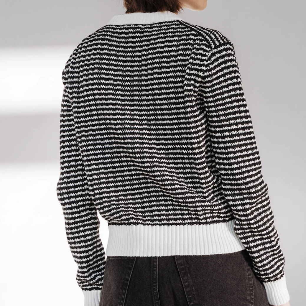 Black and white striped sweater, screenshot Sept 20, 2025.