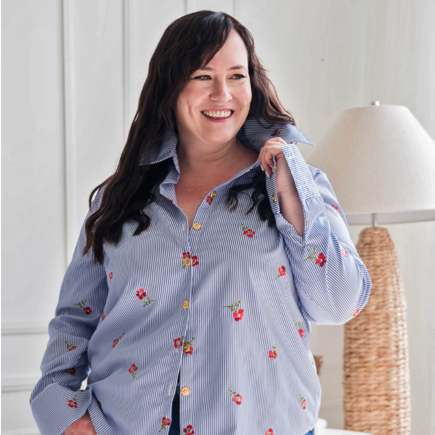 DOTTY Stripes + Roses Shirt