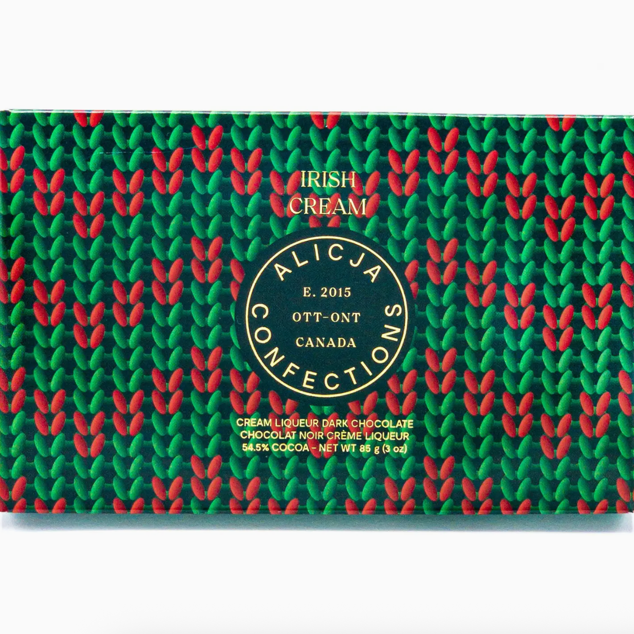 Alicja Confections - Irish Cream Vegan Postcard Dark Chocolate Bar