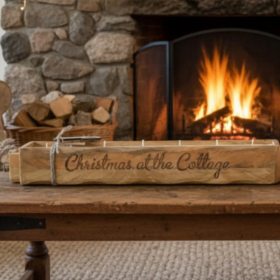 North Country Candle MANGOWOOD Engraved Dough Bowl Candle