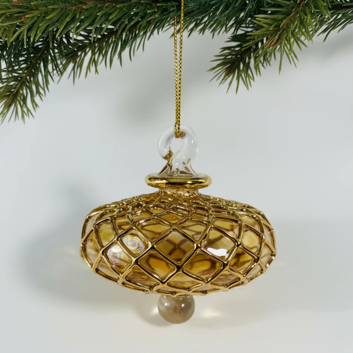 Dandarah - Blown Glass Small Diamond Toupie Ornament
