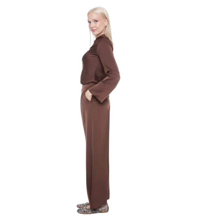 ILTM FIONA Satin Wide-Leg Full Length Pants