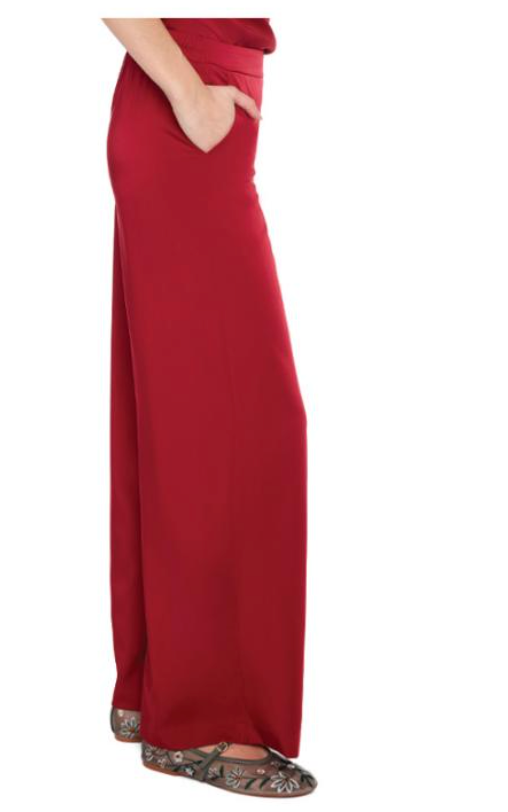 UP! BELIZE Satin Wide-Leg Full-Length Pants