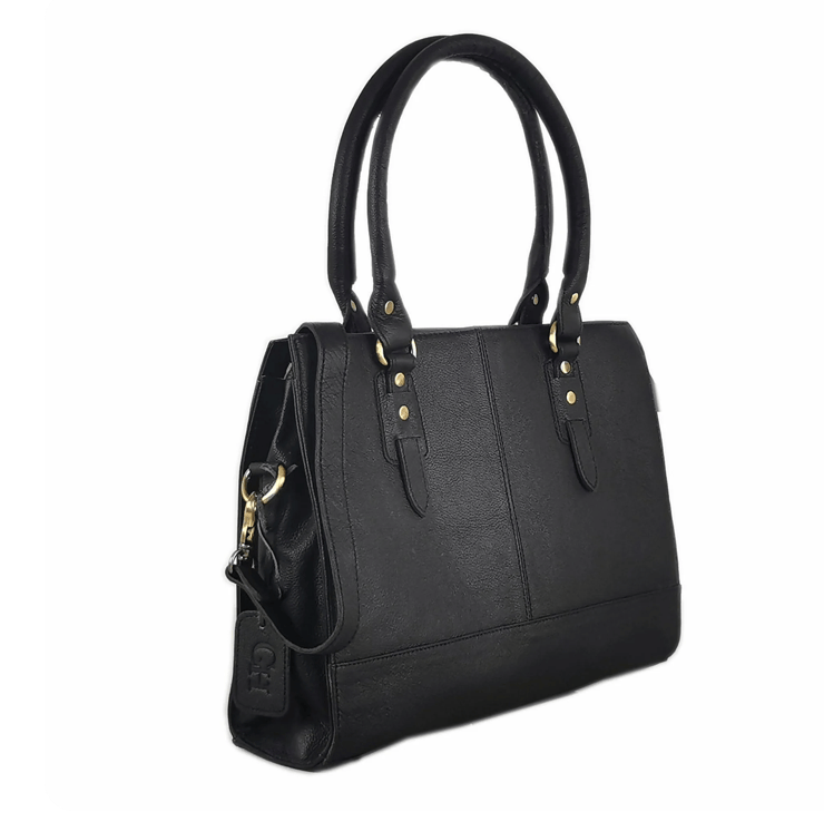 GoodHides BLACK Signature 15" Laptop Tote Bag