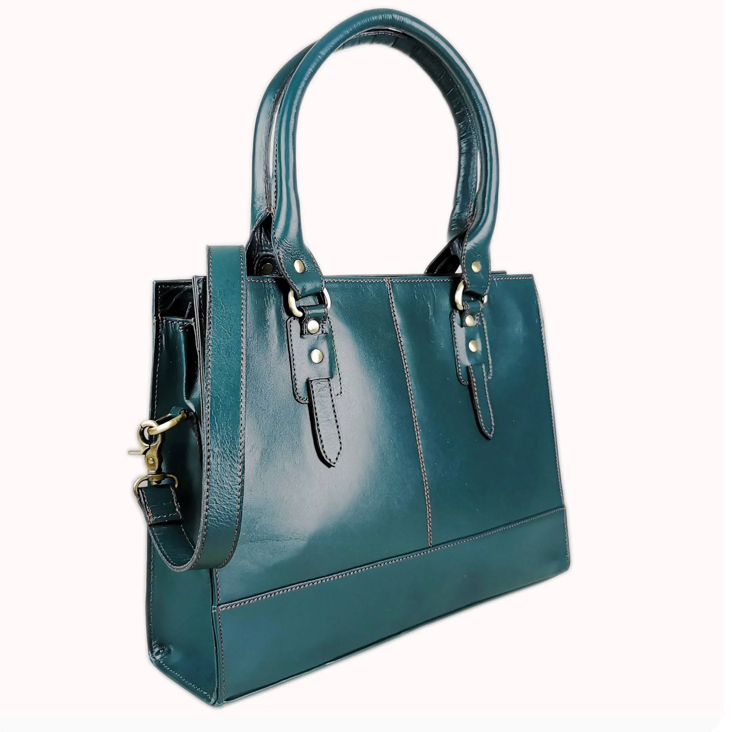 GoodHides BOTTLE GREEN Signature 15" Laptop Tote Bag