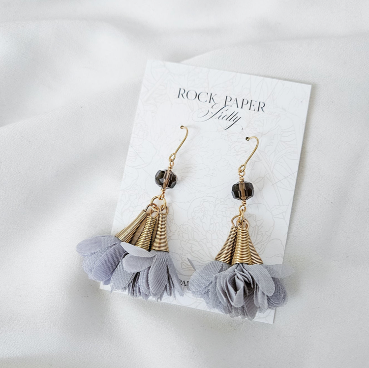Rock Paper Pretty - Swan Song Earrings Smoky Quartz