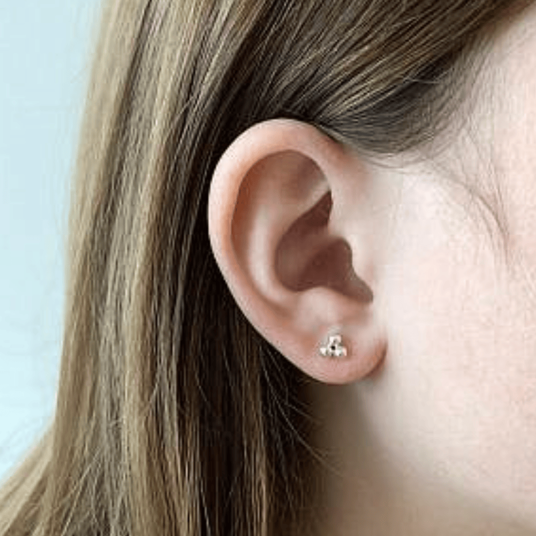 Olaeda - Triple Cluster Stud Earrings (Sterling Silver)