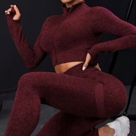 Run Free by Vee - Burgundy Zip Up Top