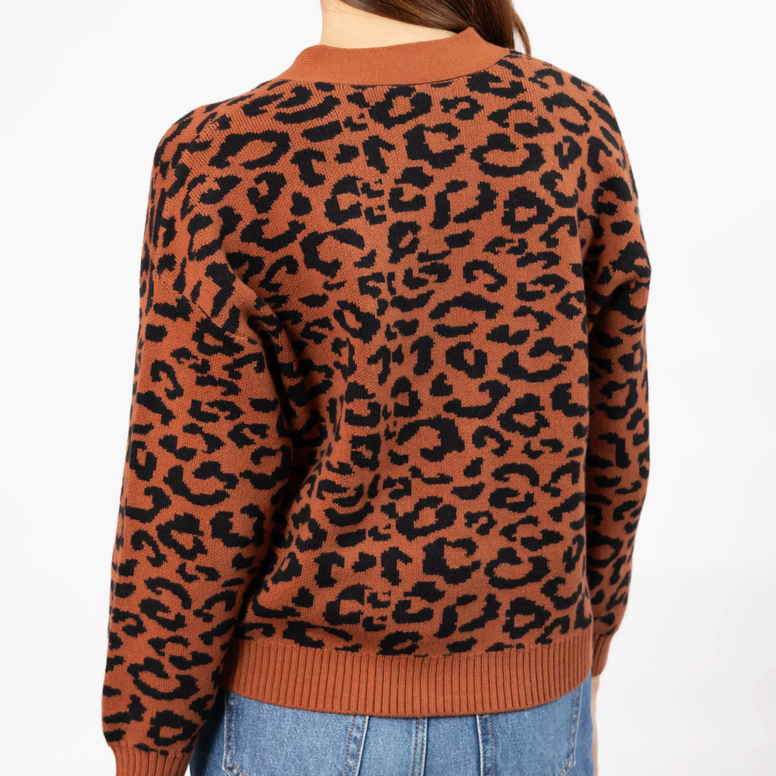 Smash & Tess LEOPARD Cardigan - Rust Brown/Black