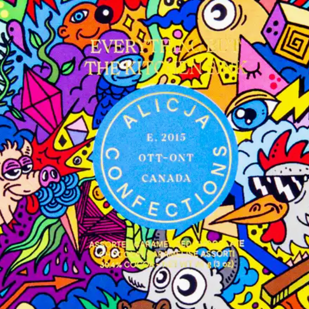 Alicja Confections - Everything But The Kitchen Sink Postcard Caramelized Chocolate Bar