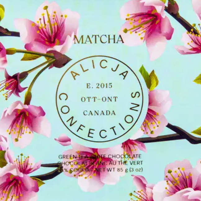 Alicja Confections - Matcha Postcard White Chocolate Bar