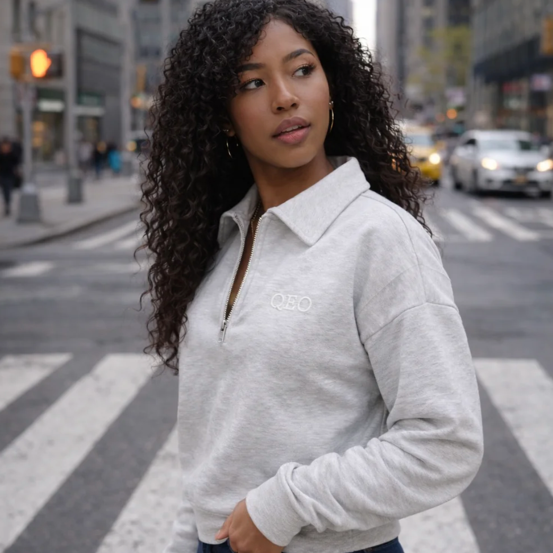 QEO Lifestyle - "I Am Enough" 1/4-Zip Sweater