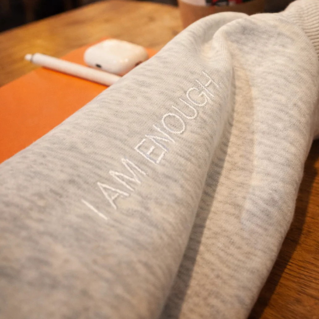 QEO Lifestyle - "I Am Enough" 1/4-Zip Sweater