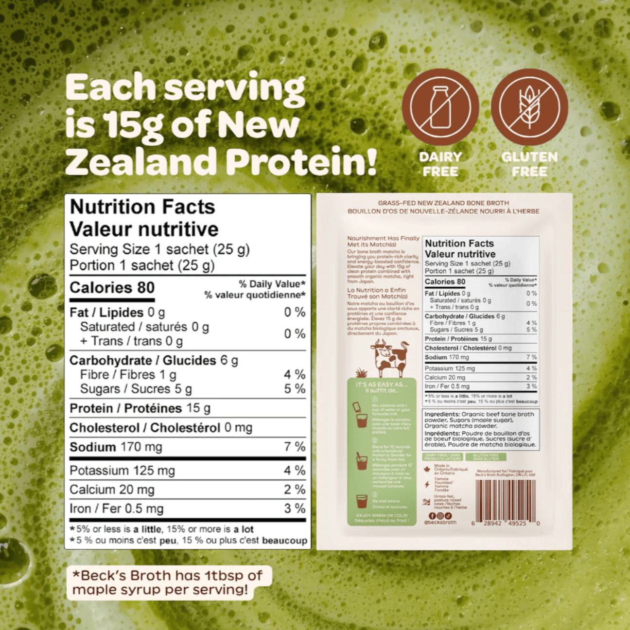 Beck's Broth Protein Matcha Latte