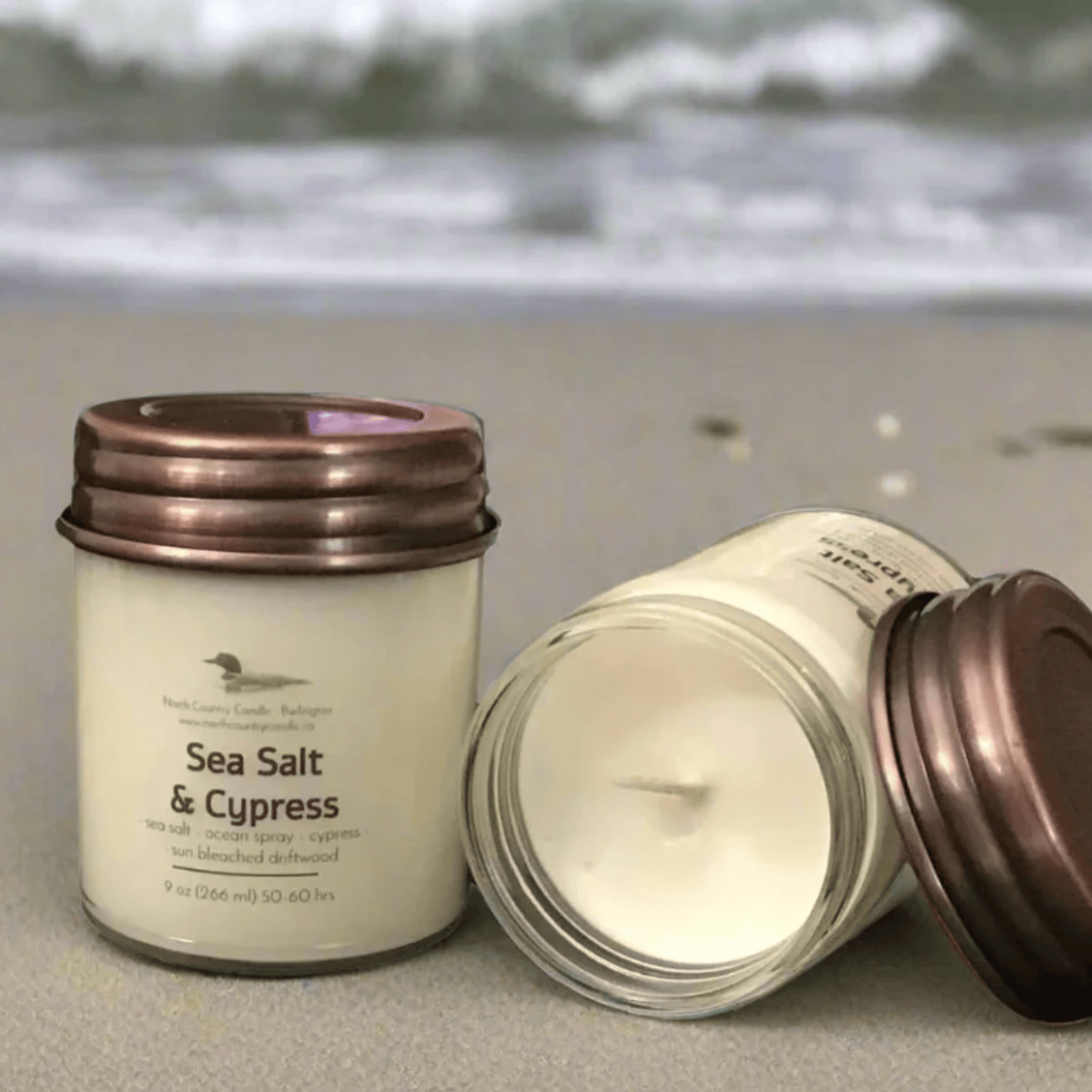 North Country Candle - SEA SALT & CYPRESS Soy Wax Candle with Copper Lid