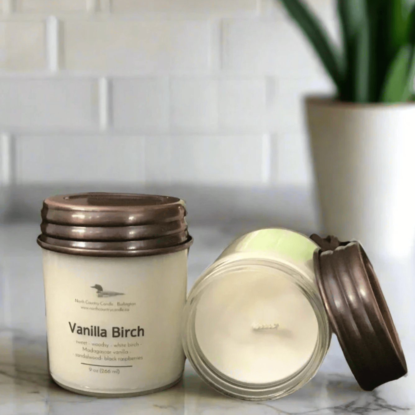 North Country Candle - VANILLA BIRCH Soy Wax Candle with Copper Lid