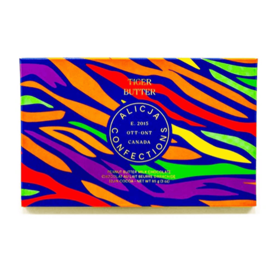 Alicja Confections - Tiger Butter Postcard Milk Chocolate Bar