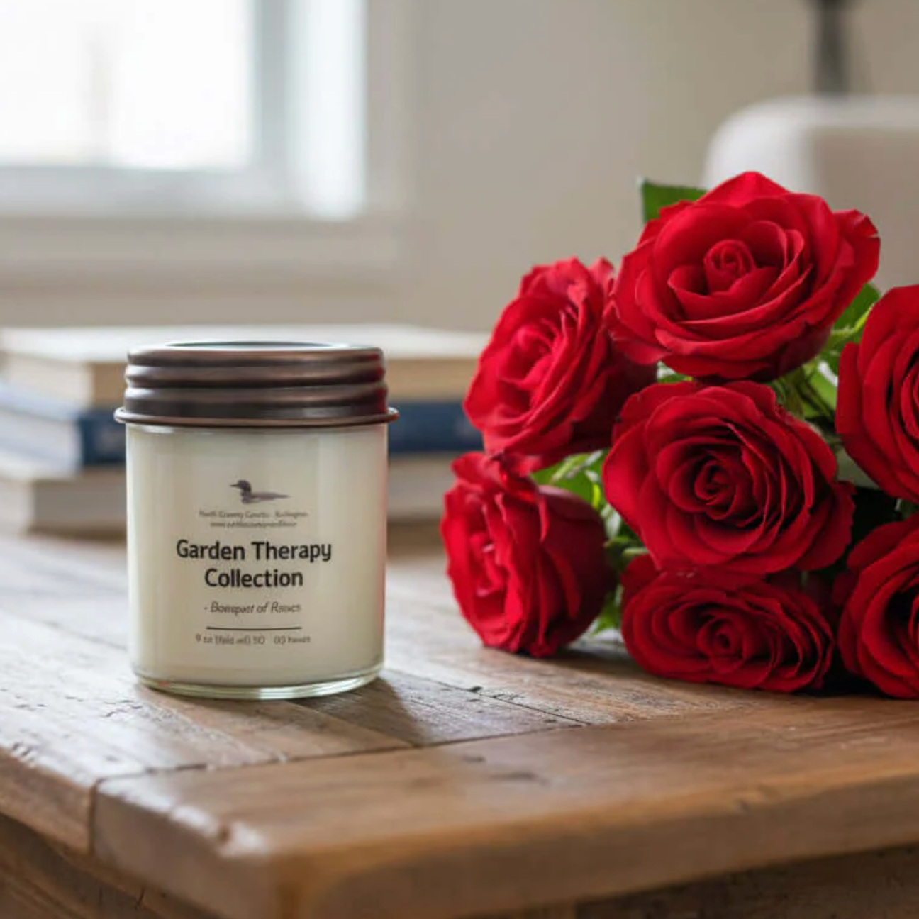North Country Candle - Garden Therapy Collection BOUQUET OF ROSES Soy Wax Candle with Copper Lid