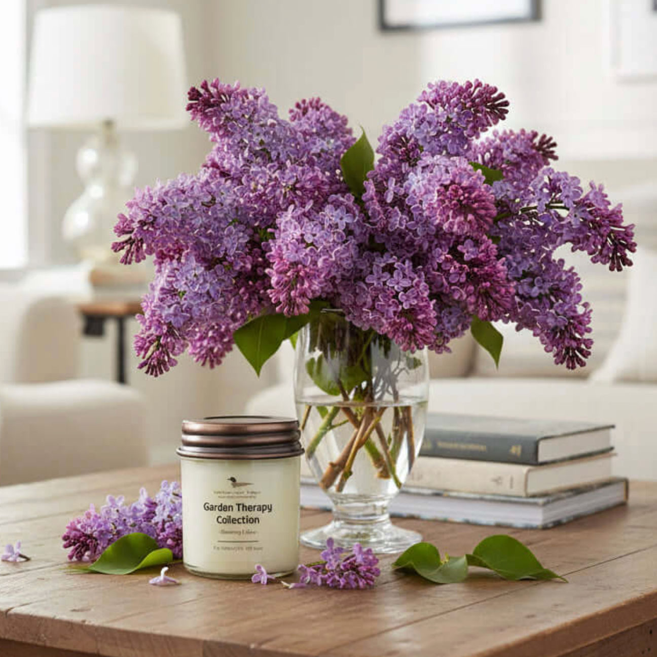 North Country Candle - Garden Therapy Collection BLOOMING LILACS Soy Wax Candle with Copper Lid