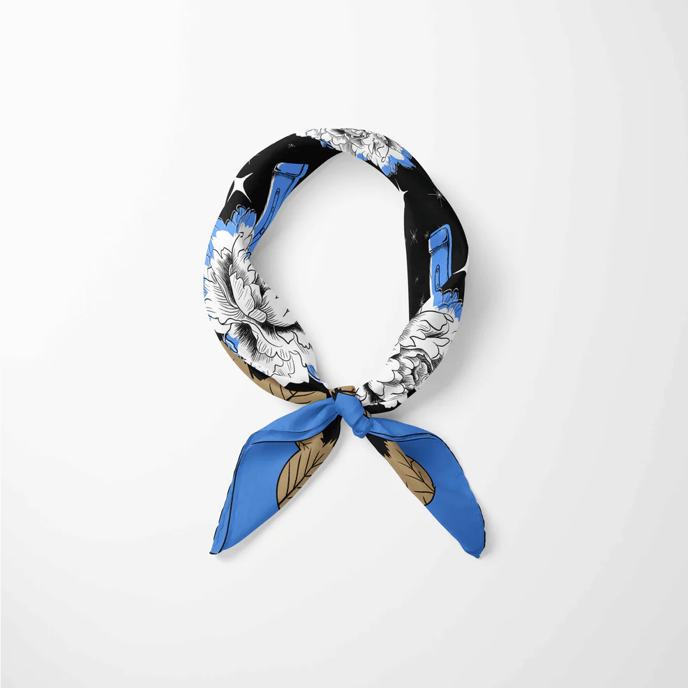 Emma Phelan Design 100% Silk Scarf - Midnight Ride