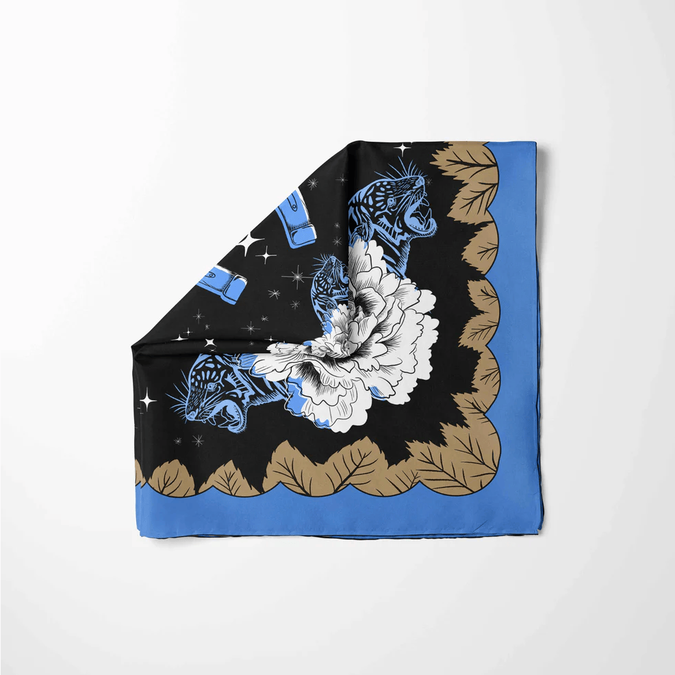 Emma Phelan Design 100% Silk Scarf - Midnight Ride