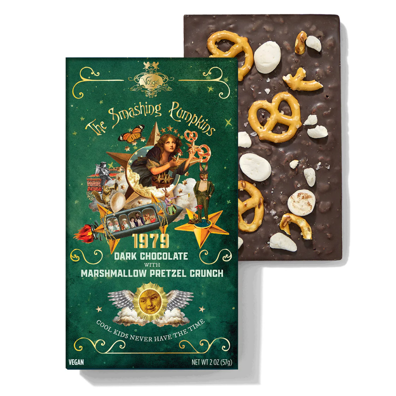 VOSGES Smashing Pumpkins "1979" Pretzel Dark Chocolate Bar
