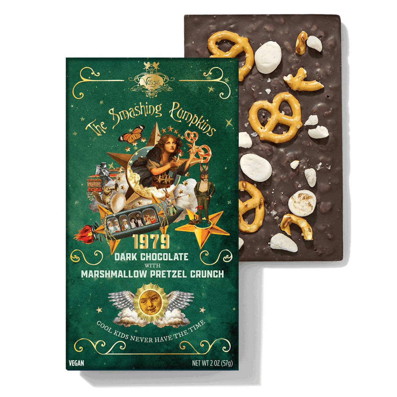 VOSGES Smashing Pumpkins "1979" Pretzel Dark Chocolate Bar