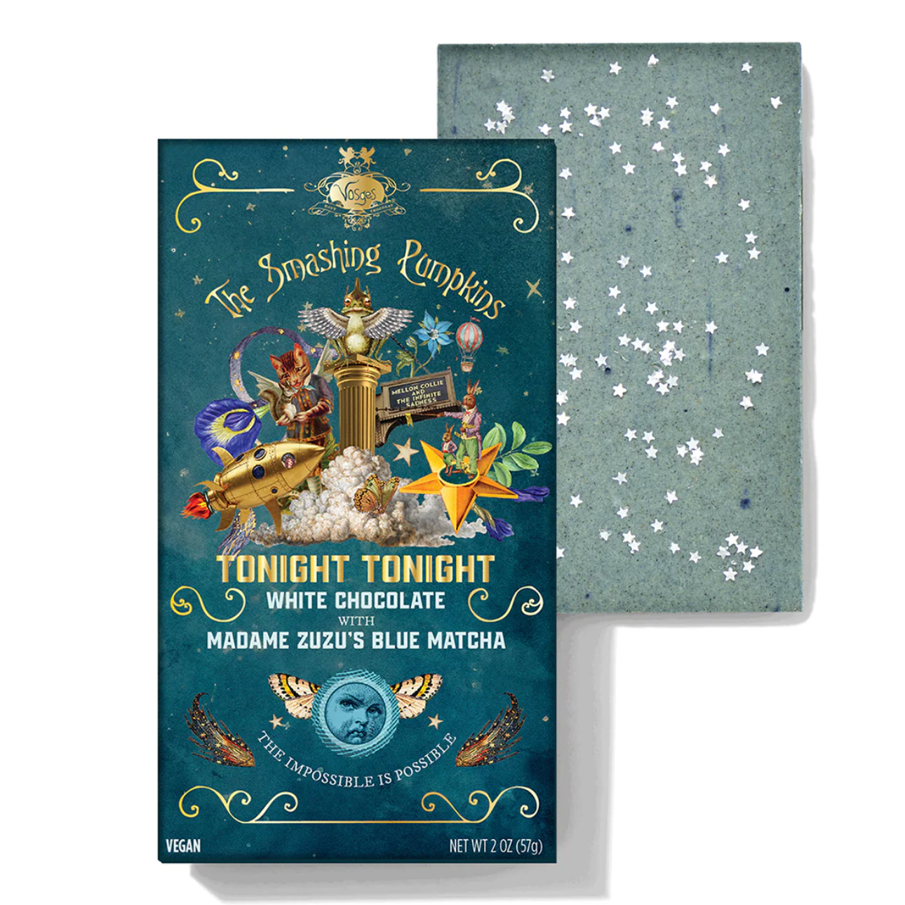 VOSGES Smashing Pumpkins "Tonight, Tonight" Matcha White Chocolate Bar