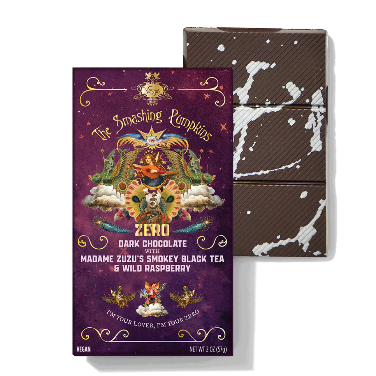 VOSGES Smashing Pumpkins "Zero" Raspberry Black Tea Dark Chocolate Bar