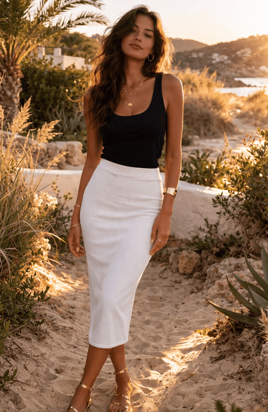 BAZ Italian Knit Tube Pencil Skirt