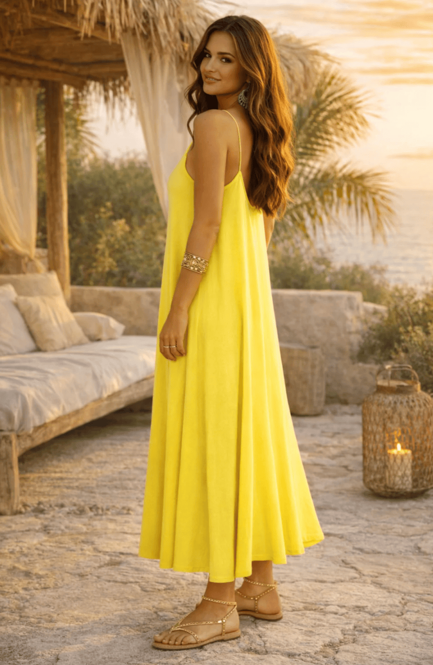 BAZ Italian BRIGHT Linen Slip Dress