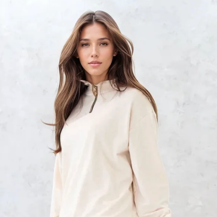 Olive + Splash 1/4 ZIP Bamboo Top