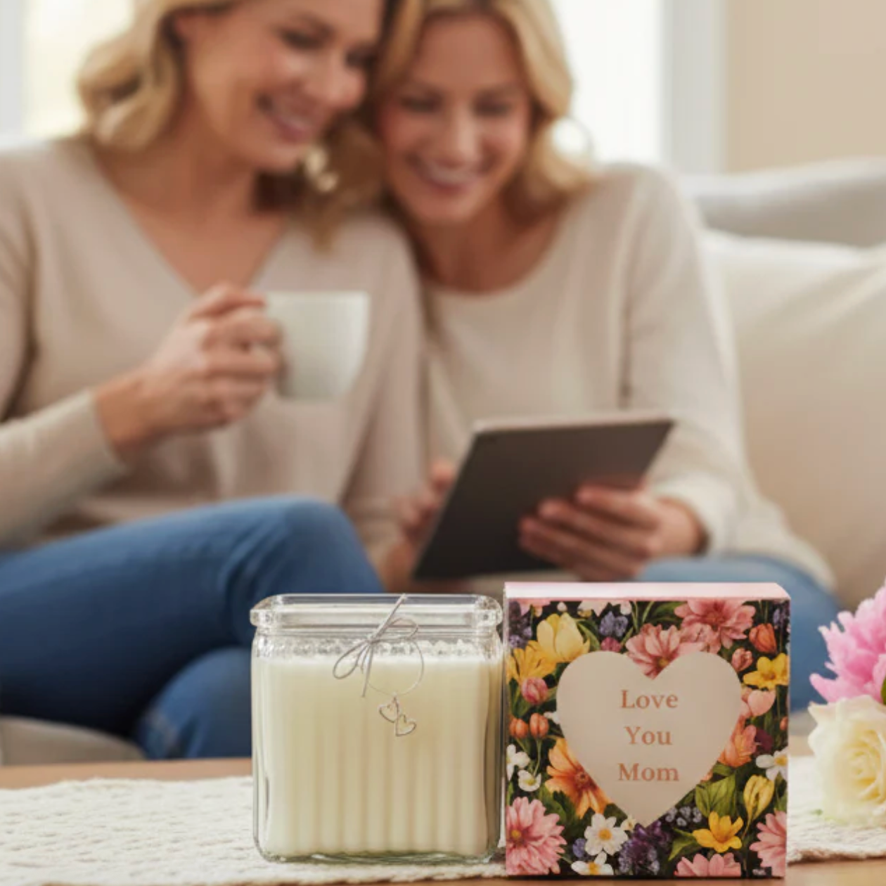 North Country Candle - 20oz Mother's Day Ribbed Cube Candle