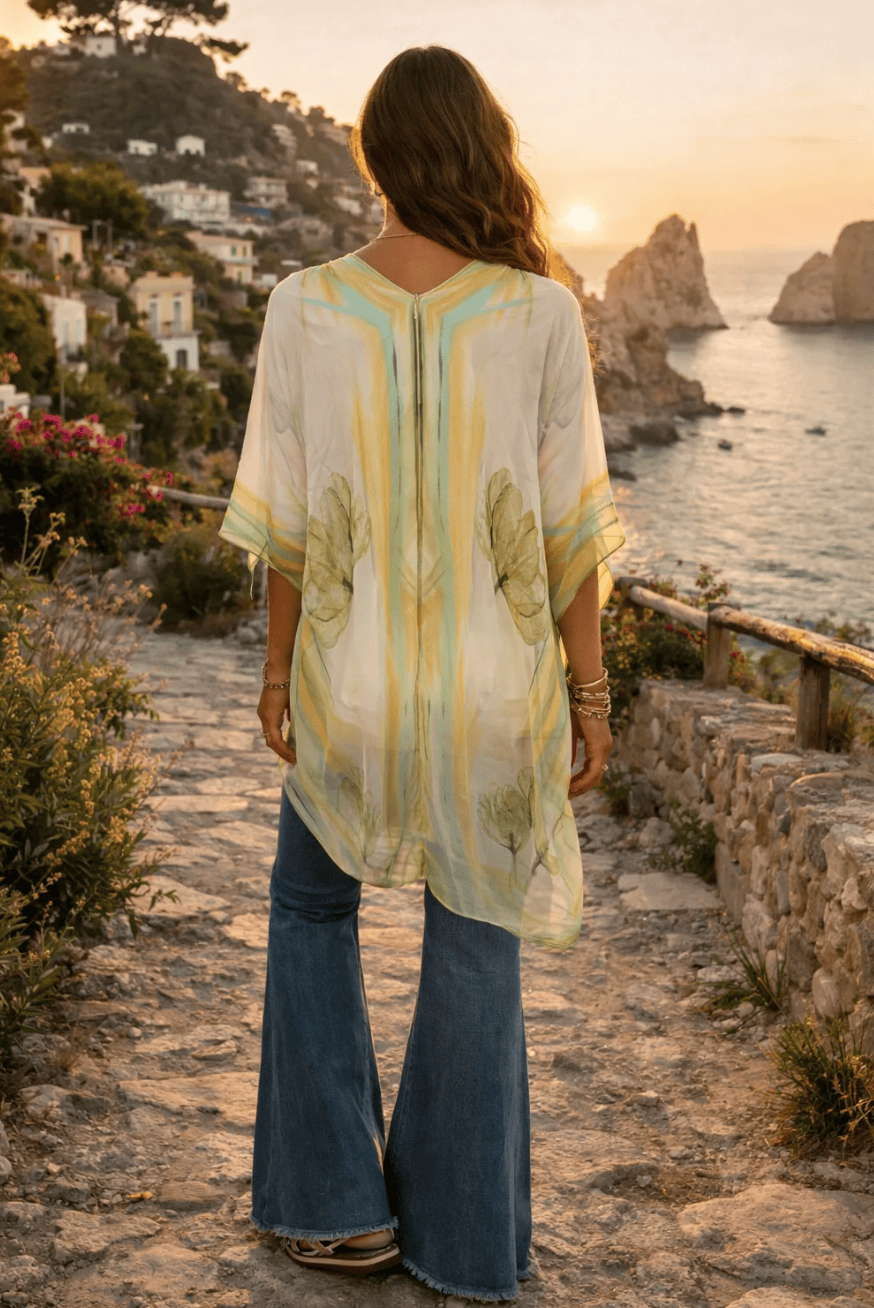 BAZ Kimono - Yellow Watercolour Floral